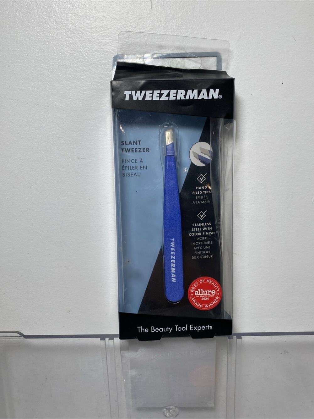 Tweezerman Slant Tweezer – Tweezerman Tweezers for Eyebrows Blue 1230- NotSealed